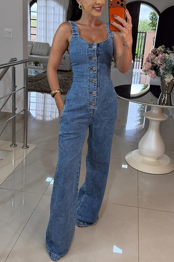 Aida | Afslappet jumpsuit med firkantet halsudskæring