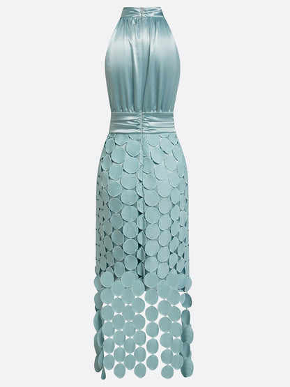 Céline | Elegant midikjole med tekstureret nederdel