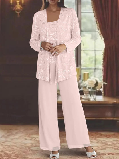 Celeste | Elegant tredelt chiffonsæt med diskret glimmer