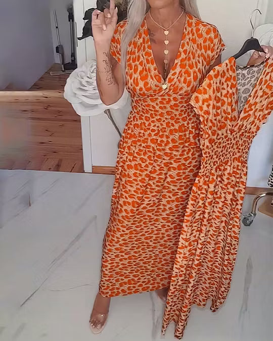 Liona | Leopardmønstret jumpsuit med bindebånd