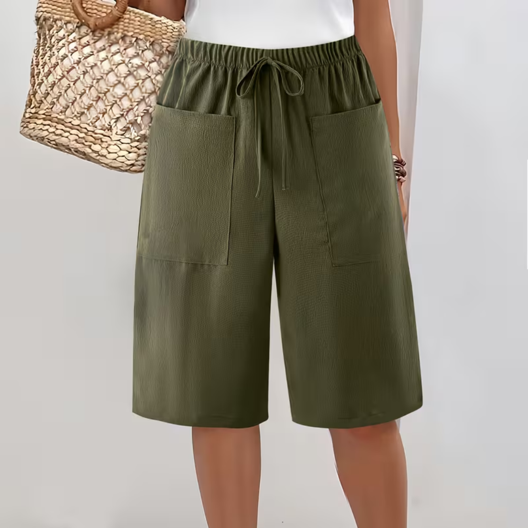 Camilla | Luftige bermudashorts med elastisk talje