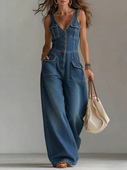 Sofia | Afslappet denimjumpsuit