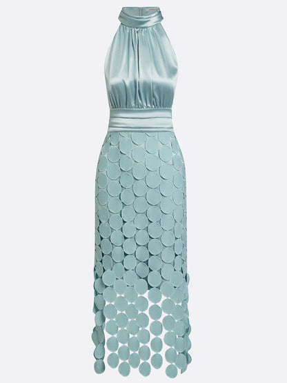 Céline | Elegant midikjole med tekstureret nederdel