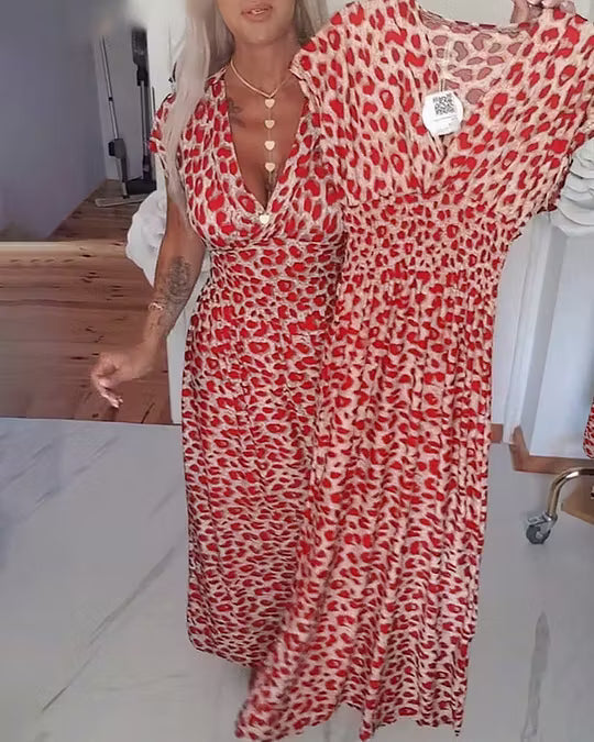 Liona | Leopardmønstret jumpsuit med bindebånd