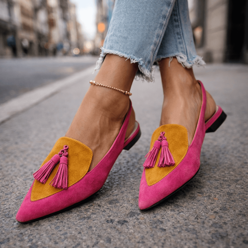 Elodie | Elegante Slingback-Sandaler med Kvastdetaljer