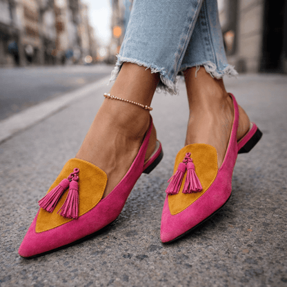 Elodie | Elegante Slingback-Sandaler med Kvastdetaljer