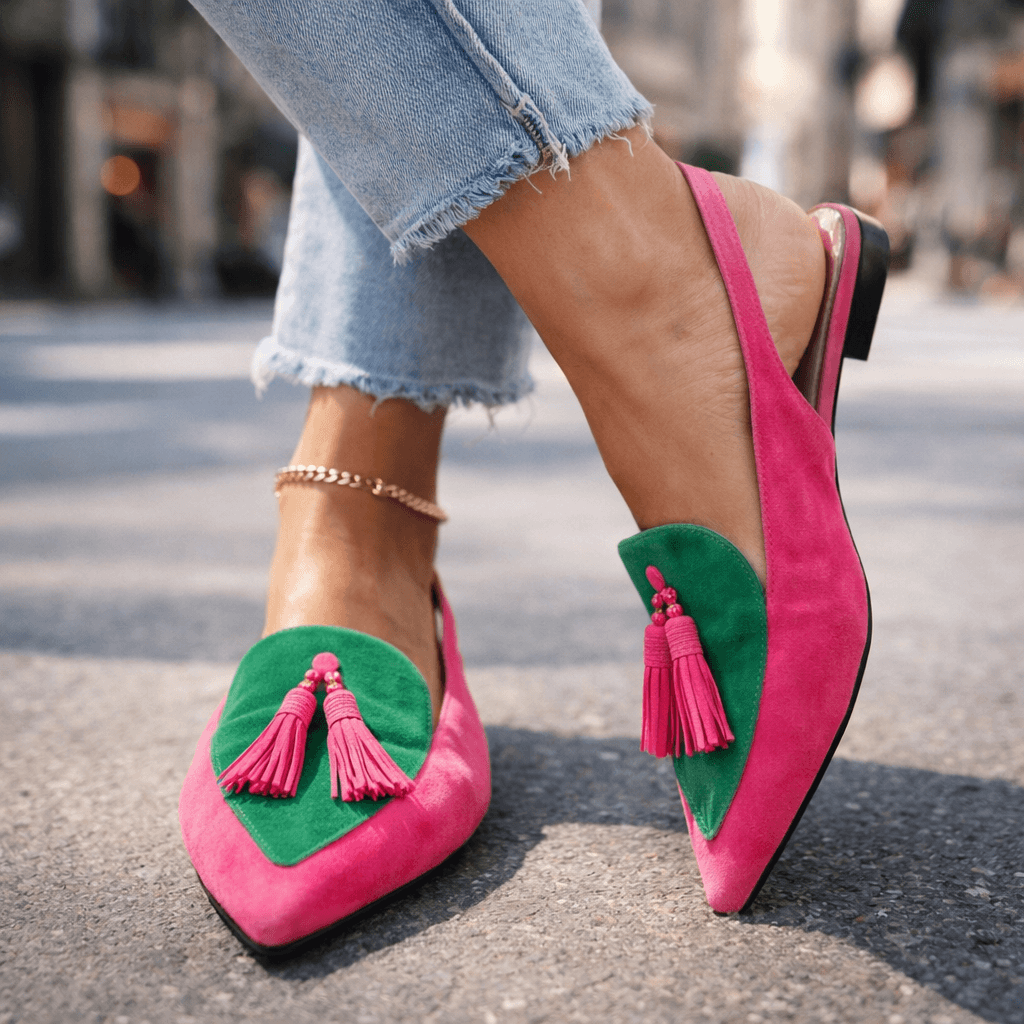 Elodie | Elegante Slingback-Sandaler med Kvastdetaljer