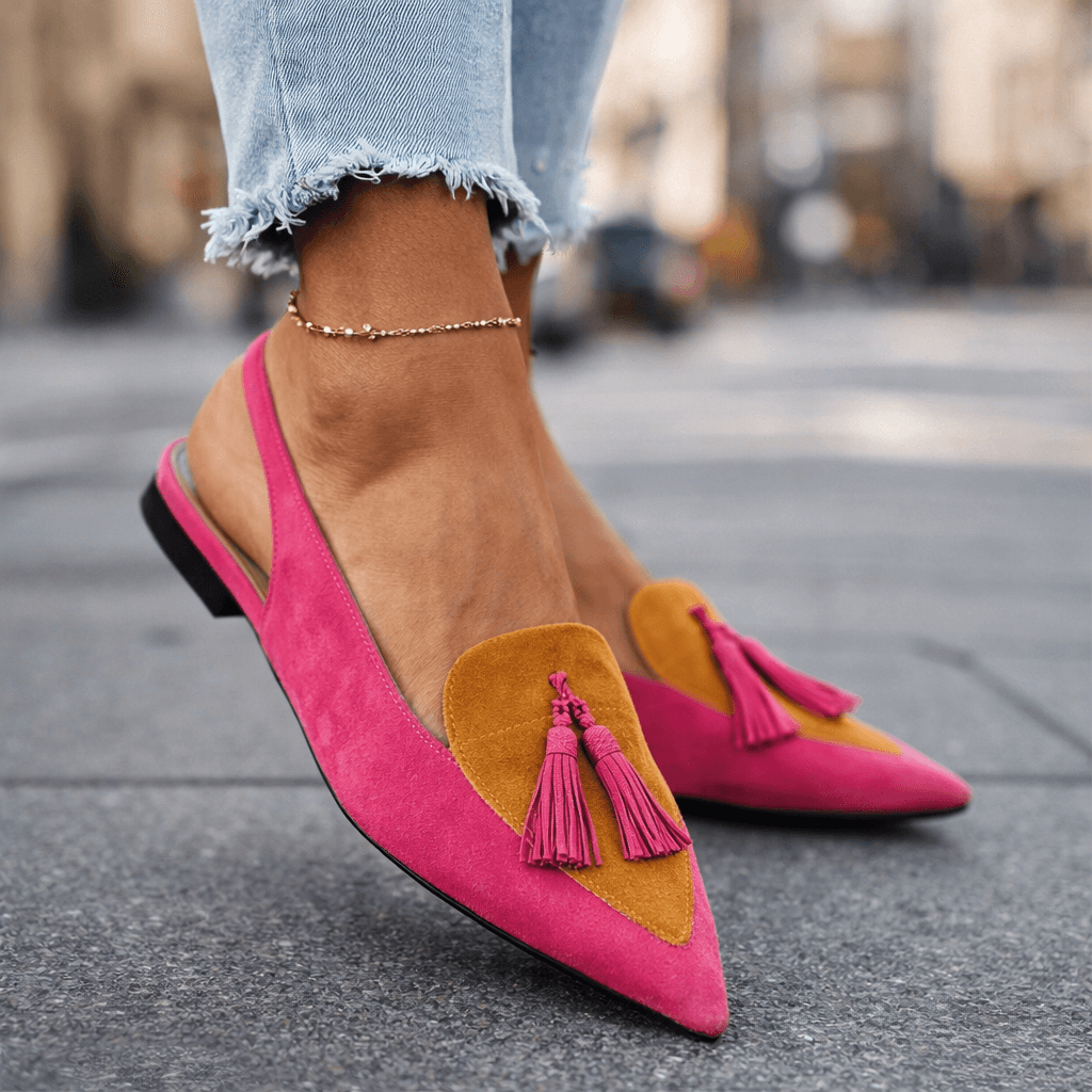 Elodie | Elegante Slingback-Sandaler med Kvastdetaljer