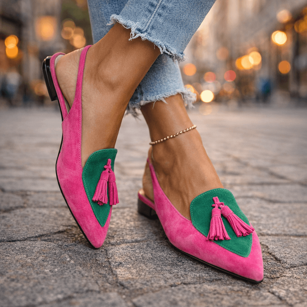 Elodie | Elegante Slingback-Sandaler med Kvastdetaljer