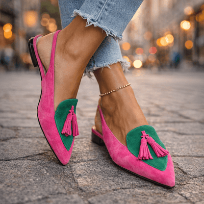Elodie | Elegante Slingback-Sandaler med Kvastdetaljer