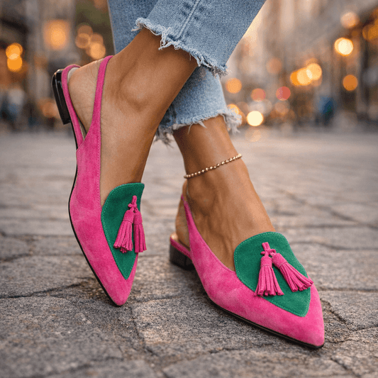 Elodie | Elegante Slingback-Sandaler med Kvastdetaljer