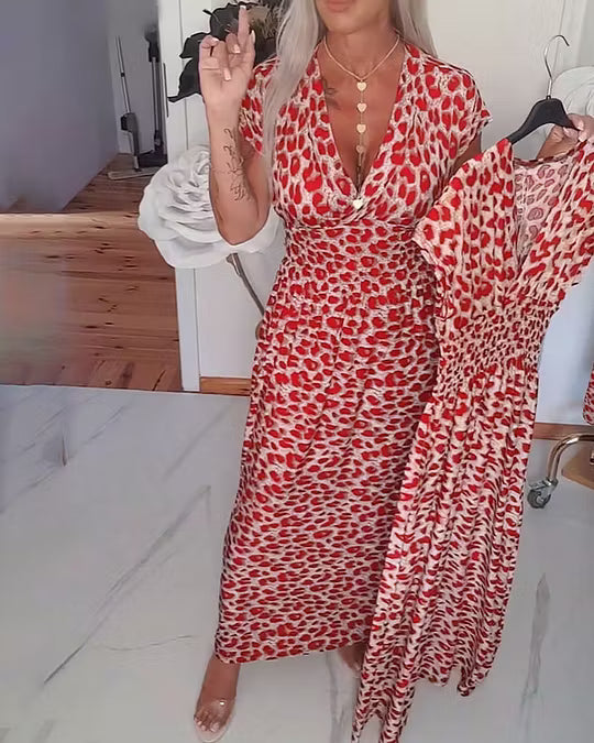 Liona | Leopardmønstret jumpsuit med bindebånd