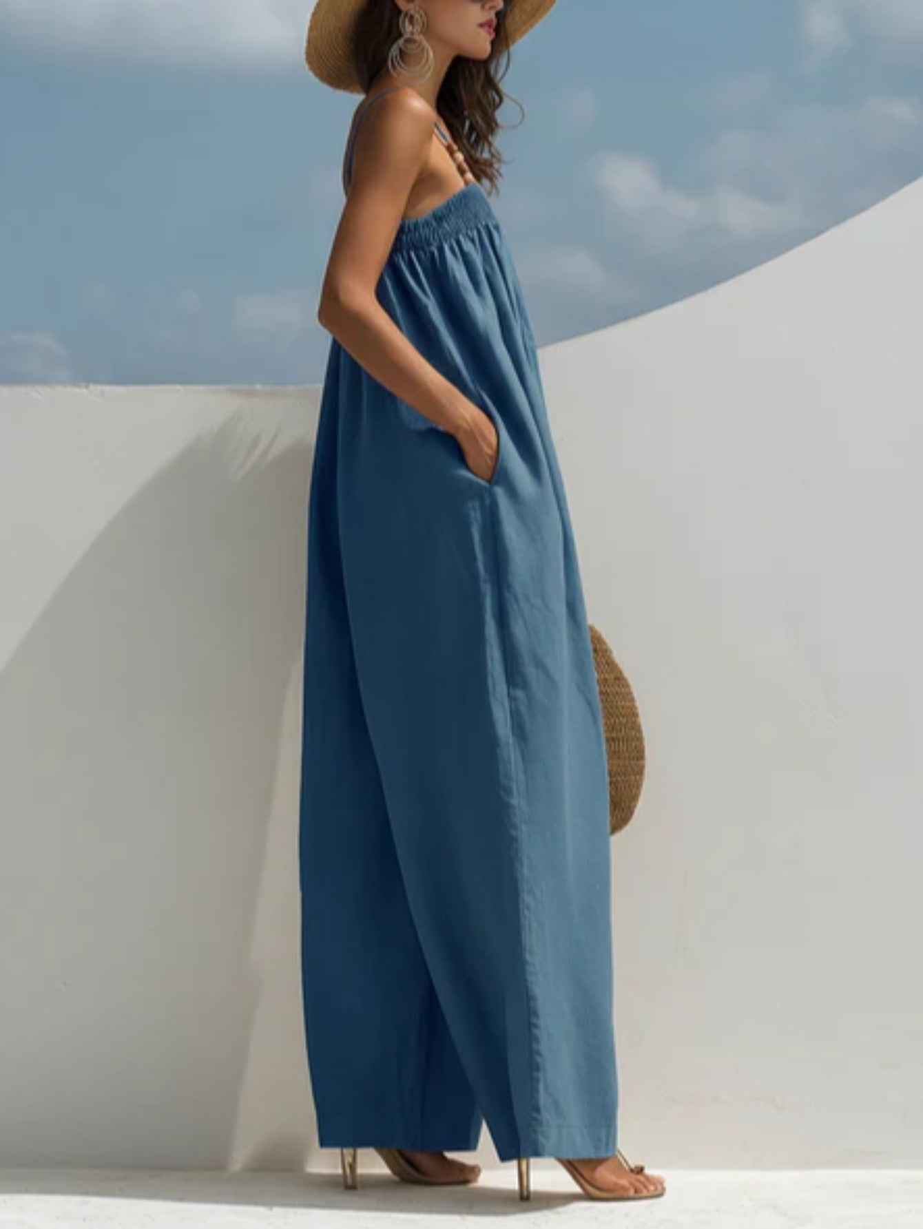 Monica | Denimjumpsuit med vide ben