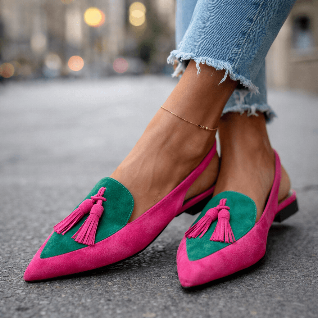 Elodie | Elegante Slingback-Sandaler med Kvastdetaljer