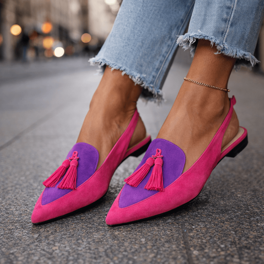 Elodie | Elegante Slingback-Sandaler med Kvastdetaljer