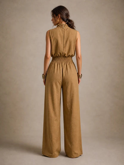 Zenaide | Elegant jumpsuit med bindebånd og vide ben