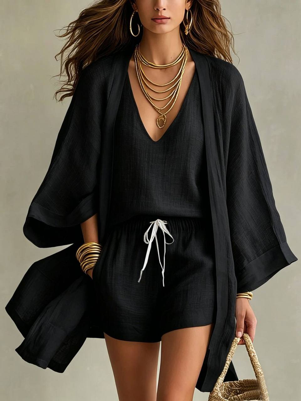 Noémie | Elegant tredelt sommersæt med cardigan