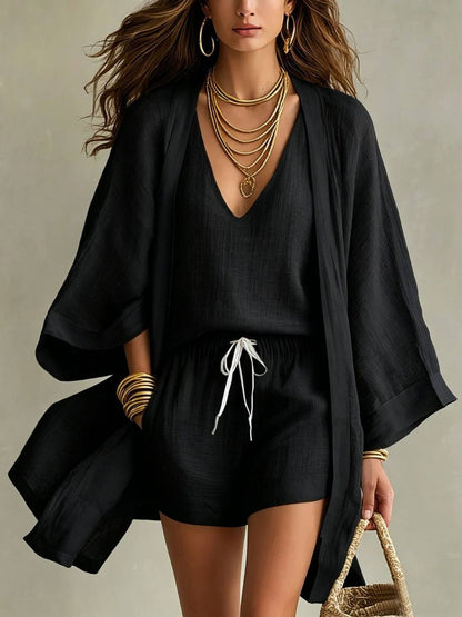 Noémie | Elegant tredelt sommersæt med cardigan