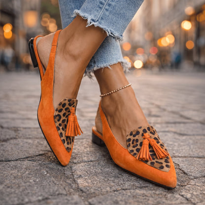 Elodie | Elegante Slingback-Sandaler med Kvastdetaljer