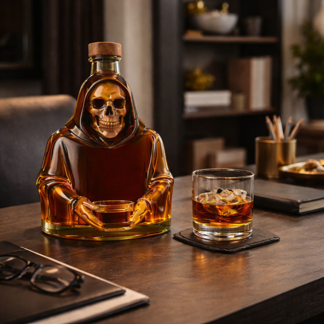 Whiskyflaske – Dødningehoved, 500 ml – billede 2