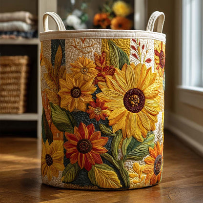 Cecilia – Quiltet opbevaringskurv med blomsterbroderi