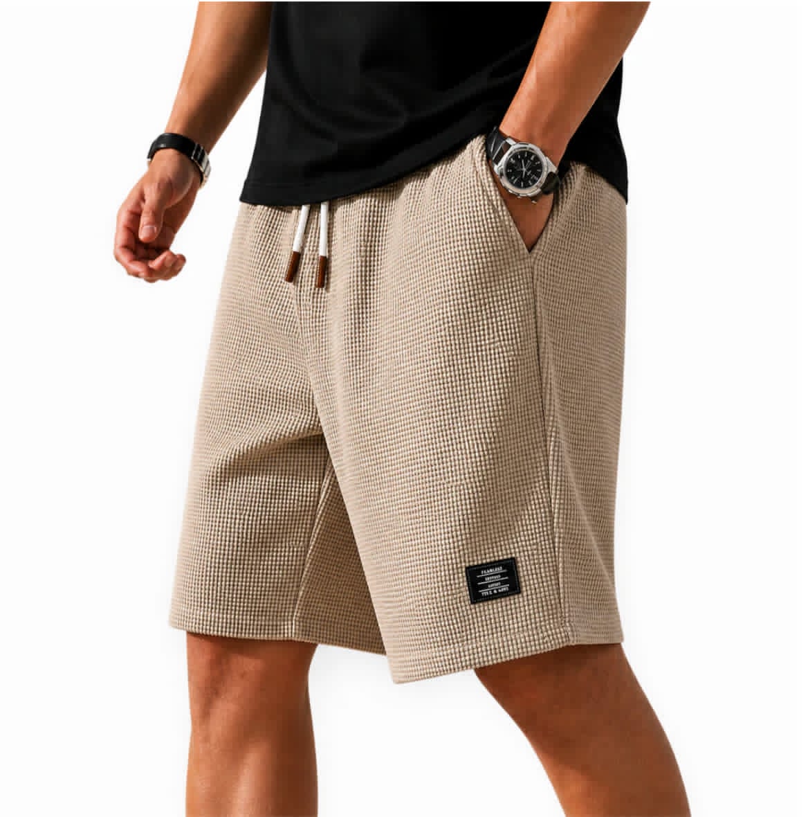 Caz | Bermuda Shorts i Waffle-Stof
