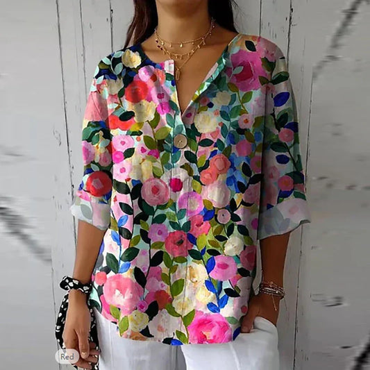Marie | Elegant blomstret bluse