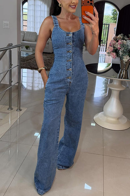 Aida | Afslappet jumpsuit med firkantet halsudskæring