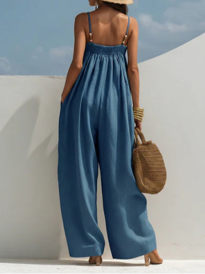 Monica | Denimjumpsuit med vide ben