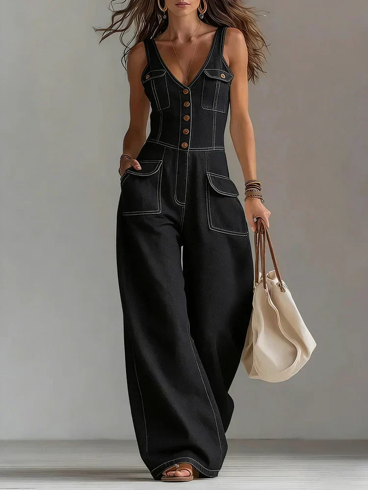 Sofia | Afslappet denimjumpsuit