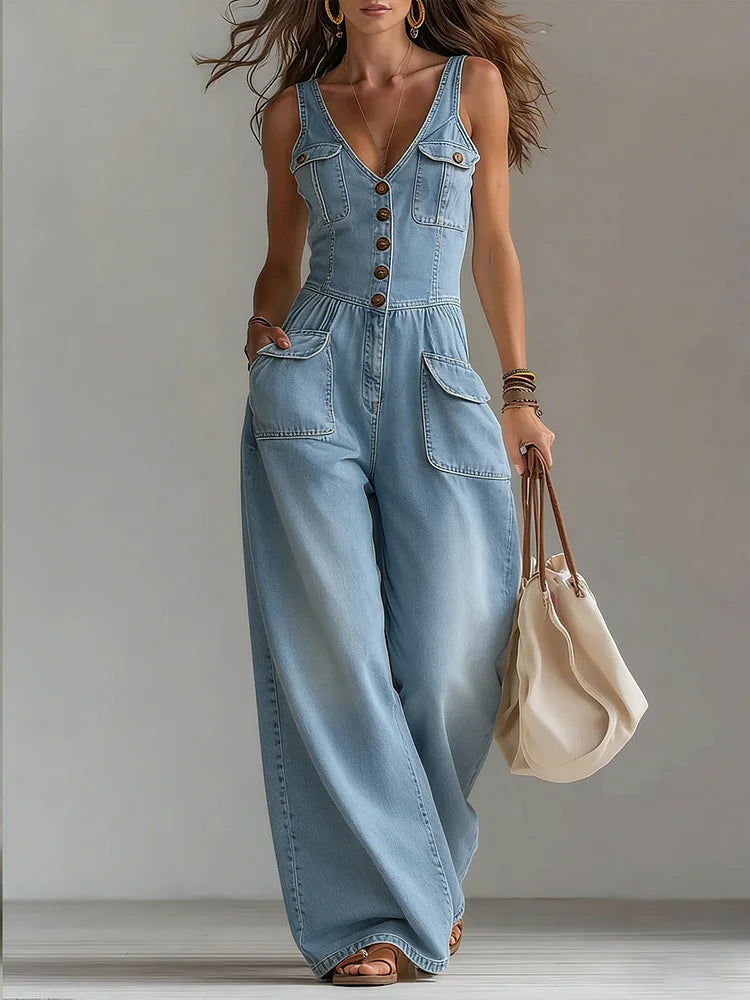 Sofia | Afslappet denimjumpsuit