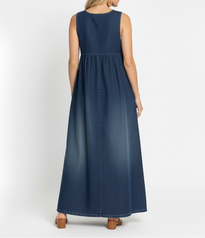 Karen | Lang vintagevasket denimkjole