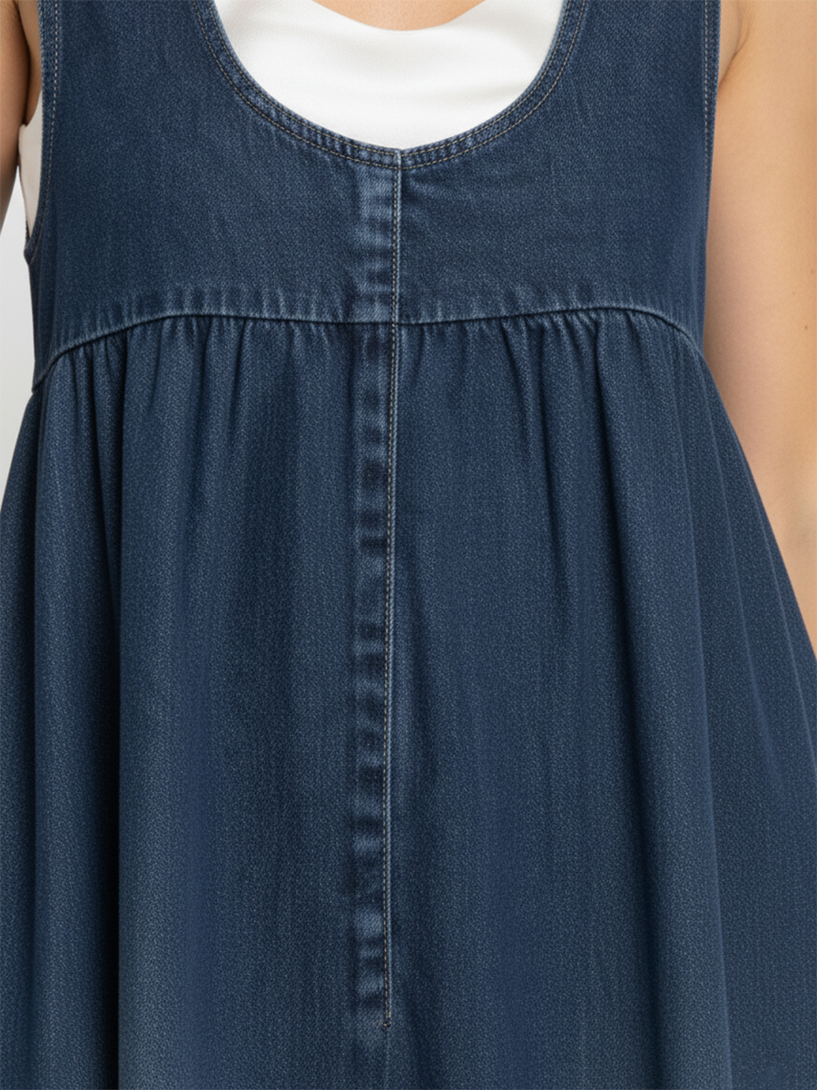 Karen | Lang vintagevasket denimkjole