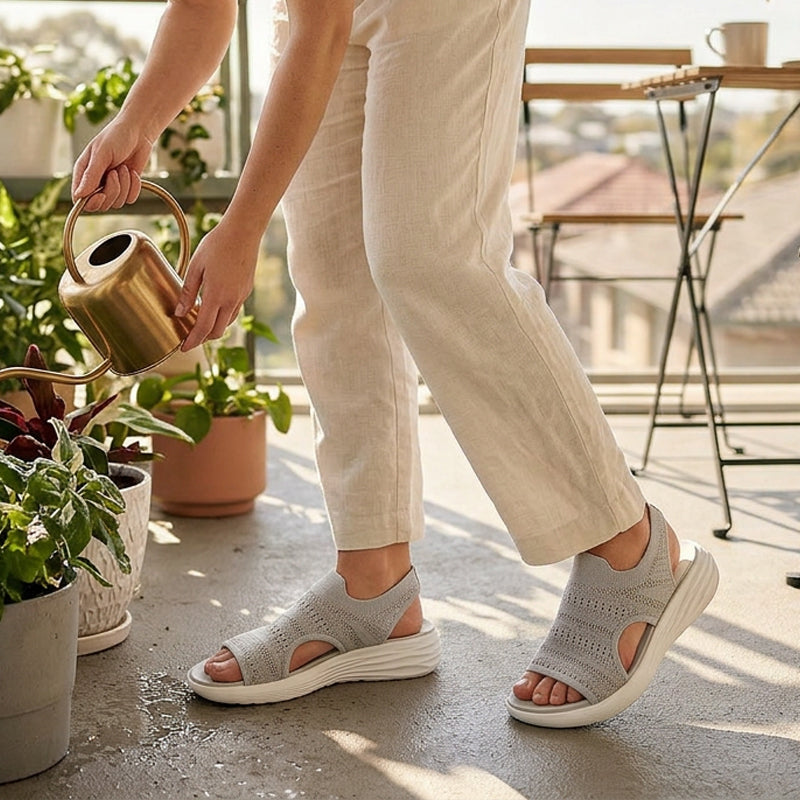 Anne | Åndbare komfortsandaler med platform