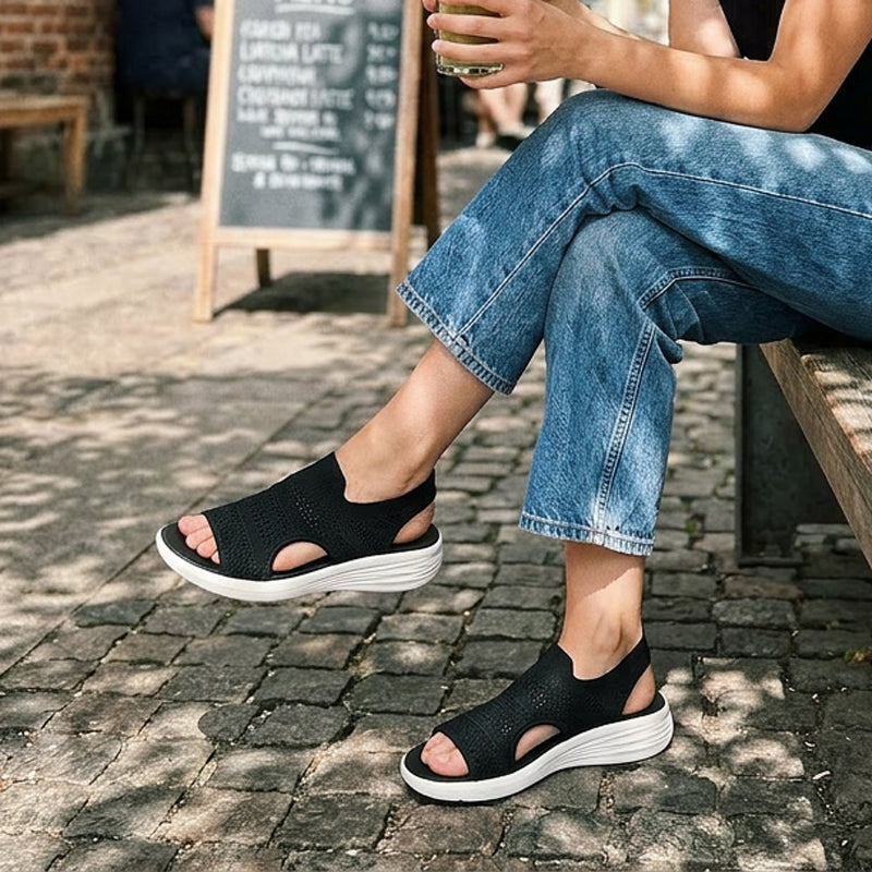 Anne | Åndbare komfortsandaler med platform