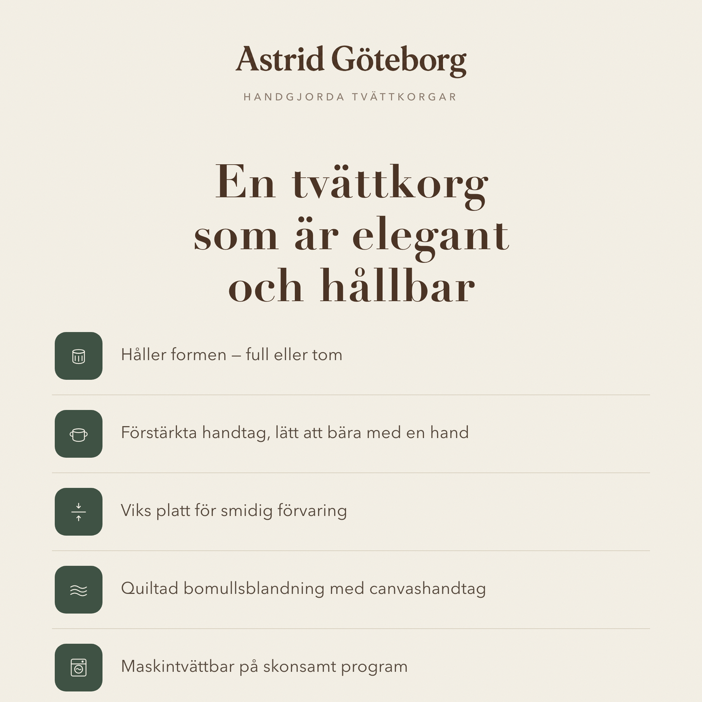 Berit – Quiltet vasketøjskurv med englandskab